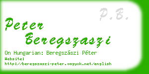 peter beregszaszi business card