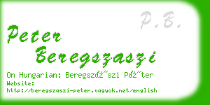 peter beregszaszi business card